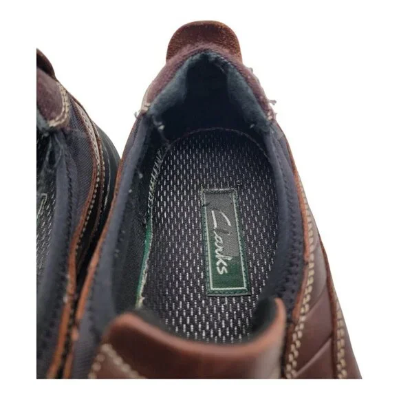 Clarks Shoes Mens Sz 9.5W Loafers Brown AXL 82214 Leather  display picture 1